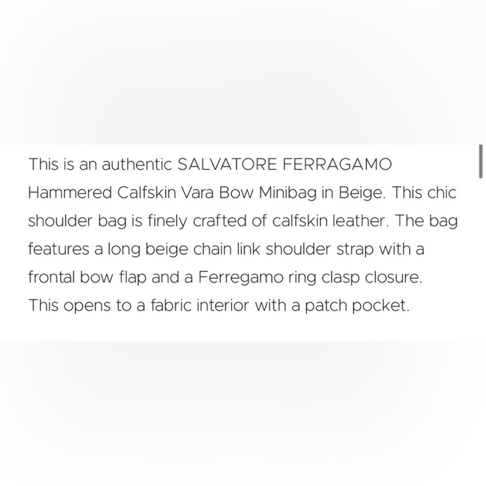 Salvatore Ferragamo Hammered Calfskin Vara Bow Mini Purse - Picture 12 of 12